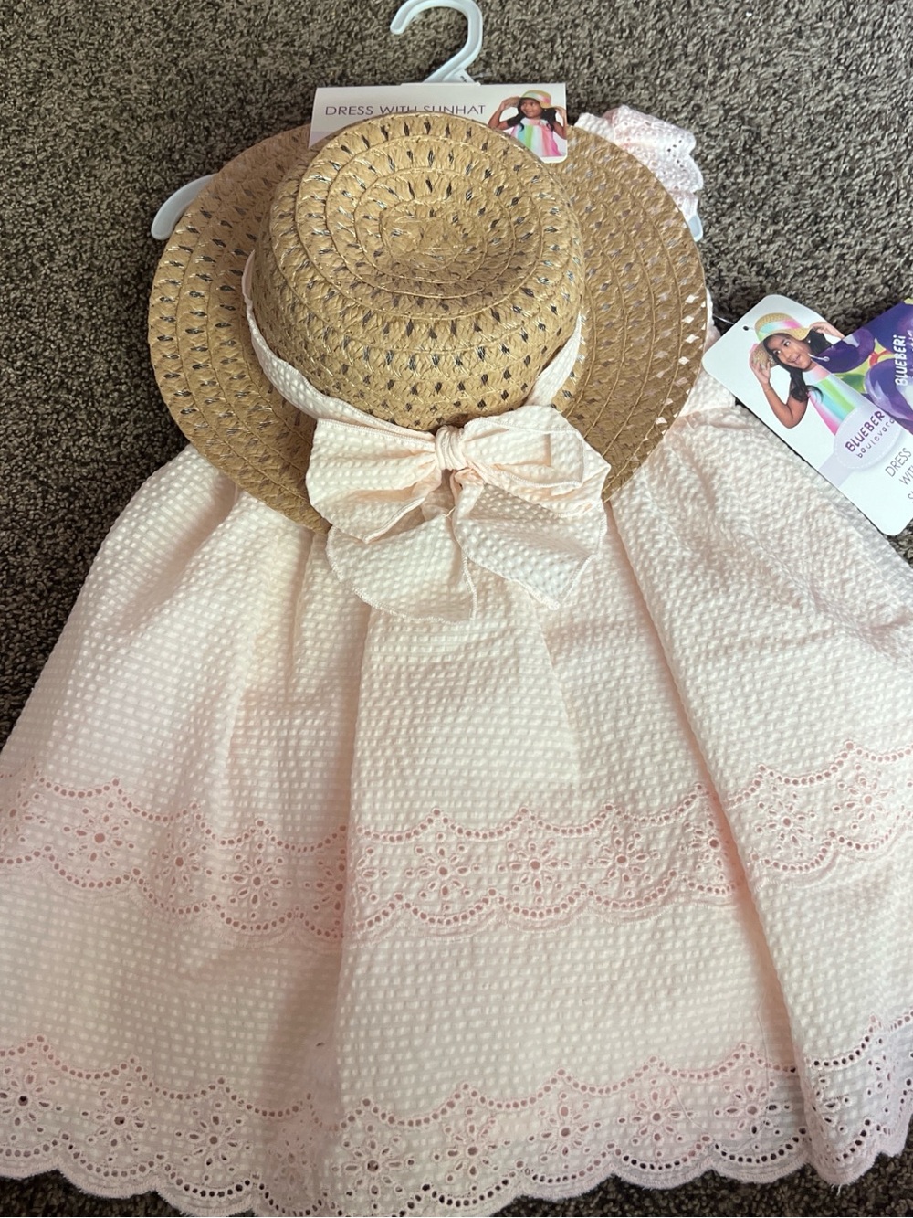 Blueberi Boulevard Pale Pink Textured Dress